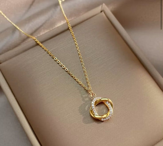 Timeless Gold Crystal Pendant Necklace